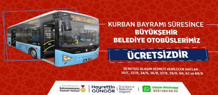 Büyükşehir Otobüsleri Bayramda Ücretsiz Ulaşım Hizmeti Verecek