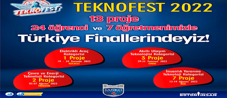  Sanko Okulları 13 Projeyle Teknofest Finallerinde
