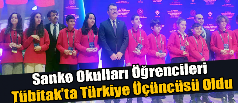  Sanko Okulları Öğrencileri Tübitak’ta Türkiye Üçüncüsü Oldu